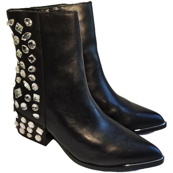 Teleport Moonstone Boots Sz 10 Women's Black Like-New Crystals - Picture 1 of 7